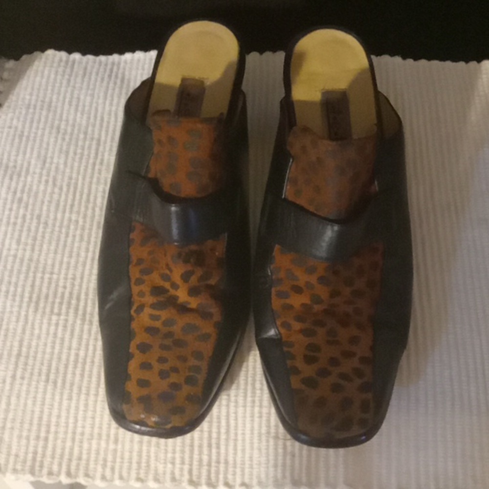 Womens Mules Animal Print
